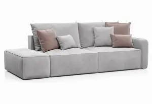 ПОРТЛЕНД Диван прямой с банкеткой светло-серый