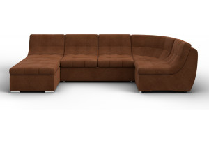 Диван П-образный модульный Холидей LAIM 14 терракотовый (Велюр)
