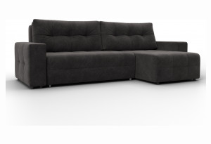 Диван угловой Лига-122 угол универсальный LAIM 10 темно-коричневый (Велюр)