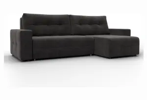 Диван угловой Лига-122 угол универсальный LAIM 10 темно-коричневый (Велюр)