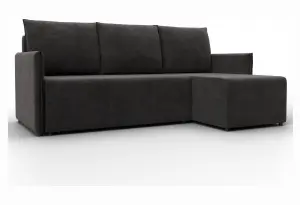 Диван угловой Лига-124 угол универсальный LAIM 10 темно-коричневый (Велюр)