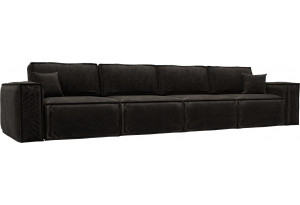 Диван прямой Лига-081 НПБ МегаЛонг BRUT 17 коричневый (Велюр)