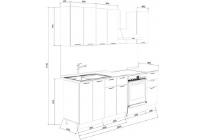 Кухонный гарнитур «Лина» длиной 160 см (Комплект №7)