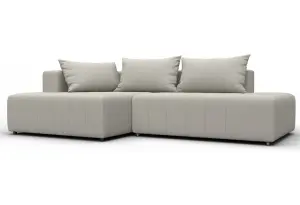 Диван угловой Лига-103 НПБ угол левый Амур 02 бежевый (Рогожка)