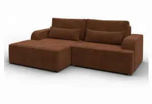 Диван угловой Лига-120 угол левый LAIM 14 терракотовый (Велюр)