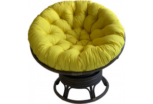 Кресло Папасан вращающийся 23/01В с желтой подушкой