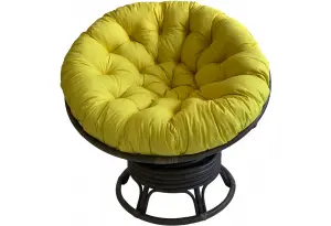 Кресло Папасан вращающийся 23/01В с желтой подушкой