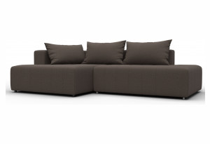 Диван угловой Лига-103 НПБ угол левый Амур 05 коричневый (Рогожка)