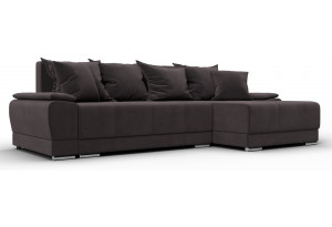 Диван угловой Лига-119 угол правый SEVEN 727 коричневый (Велюр)