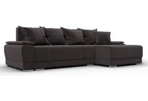 Диван угловой Лига-119 угол правый SEVEN 727 коричневый (Велюр)
