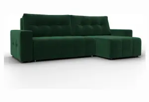 Диван угловой Лига-122 угол универсальный SEVEN 626 зеленый (Велюр)