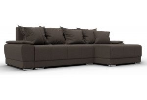 Диван угловой Лига-119 угол правый Амур 05 коричневый (Рогожка)