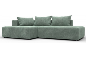 Диван угловой Лига-103 НПБ угол левый BRUT 08 зеленый (Велюр)