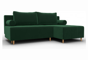 Диван угловой Лига-102 угол универсальный SEVEN 626 зеленый (Велюр)