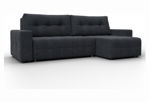 Диван угловой Лига-122 угол универсальный LAIM 26 темно-серый (Велюр)