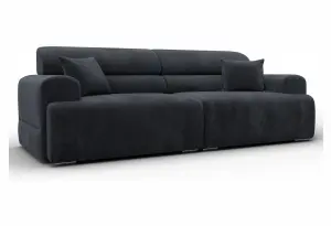 Диван прямой Лига-109 НПБ TOWER 11 темно-серый (Велюр)