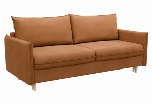 СКАНДИ Диван тканевый прямой терракотовый