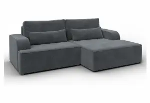 Диван угловой Лига-120 угол правый LAIM 23 светло-серый (Велюр)