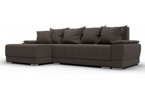 Диван угловой Лига-119 угол левый Амур 05 коричневый (Рогожка)
