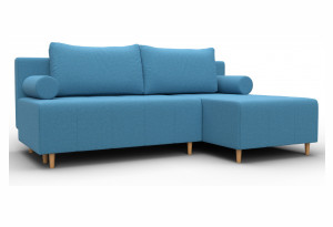 Диван угловой Лига-102 угол универсальный Амур 10 голубой (Рогожка)