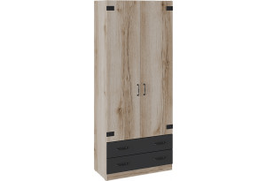Шкаф для одежды комбинированный «Окланд» (Фон Черный/Дуб Делано)