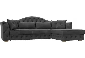 Диван угловой Артис правый угол BRUT 16 темно-серый (Велюр)