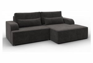 Диван угловой Лига-120 угол правый LAIM 10 темно-коричневый (Велюр)