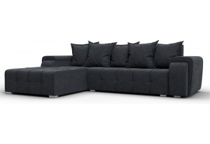 Диван угловой Лига-121 левый угол LAIM 26 темно-серый (Велюр)