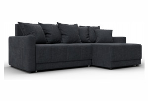 Диван угловой Лига-125 угол универсальный LAIM 26 темно-серый (Велюр)