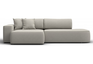 Диван угловой Лига-065 БП угол левый Амур 02 бежевый (Рогожка)