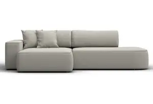 Диван угловой Лига-065 БП угол левый Амур 02 бежевый (Рогожка)