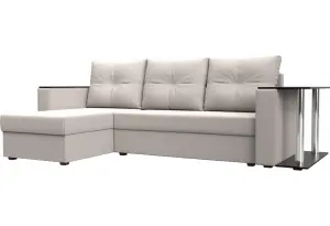 Диван угловой Атланта со столом левый угол JOLY 05 бежевый (Замша)