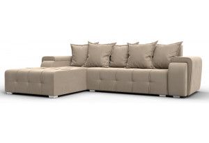 Диван угловой Лига-121 левый угол SEVEN 729 бежевый (Велюр)