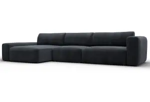 Диван угловой Лига-066 НПБ Лонг угол левый TOWER 11 темно-серый (Велюр)