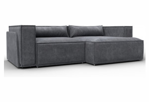 Диван угловой Лига-061 угол правый BRUT 16 темно-серый (Велюр)