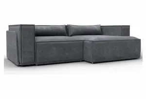 Диван угловой Лига-061 угол правый BRUT 16 темно-серый (Велюр)