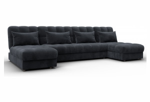 Диван П-образный Лига-116 НПБ TOWER 11 темно-серый (Велюр)