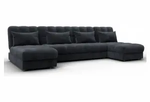 Диван П-образный Лига-116 НПБ TOWER 11 темно-серый (Велюр)
