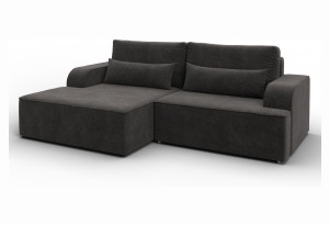 Диван угловой Лига-120 угол левый LAIM 10 темно-коричневый (Велюр)