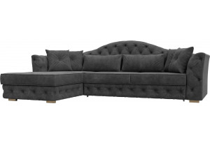 Диван угловой Артис левый угол BRUT 16 темно-серый (Велюр)