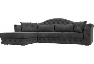 Диван угловой Артис левый угол BRUT 16 темно-серый (Велюр)