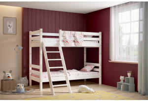 Вариант 10 Двухъярусная кровать Соня с наклонной лестницей Белый