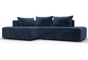 Диван угловой Лига-103 НПБ угол левый TOWER 13 синий (Велюр)