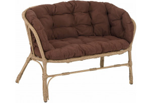 Диван Багама, полиротанг, подушка коричневая