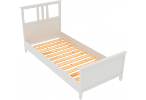 Кровать Ф-156.03 односпальная 90х200 из массива сосны, цвет белый