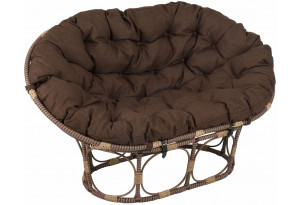 Диван из полиротанга Мамасан с коричневой подушкой