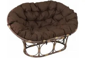 Диван из полиротанга Мамасан с коричневой подушкой