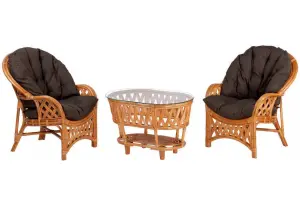 Черчилль Дуэт с овальным столом, подушки коричневые