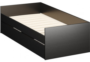 Кровать двухспальная КАСТОР раздвижная с ящиками, с ортопедическим основанием 90/180х200, цвет Дуб Венге