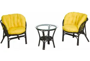 Багама Дуэт с желтыми подушками (стол круглый)